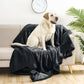 Pet Blanket for Dog Puppy Cat Reversible Flannel Fleece Sherpa Furniture Protector for Sofa Bed Couch-Black