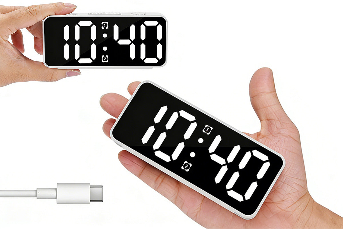 Small Digital Alarm Clock with 6 Dimmers and 5 Alarm Volumes for Bedrooms