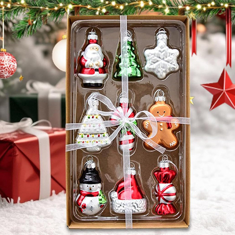 Glass Painted Christmas Ornaments Christmas Tree Hanging Decorations