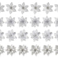24Pcs Artificial Flowers Christmas Tree Decorations for Wreath Fireplace Stairs