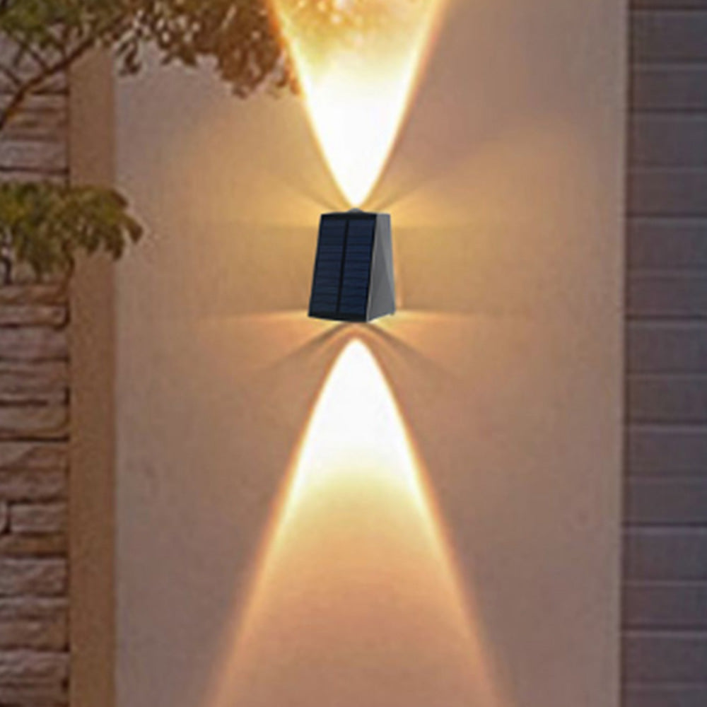 Solar Wall Light Up and Down Outdoor Water Resistant Landscape Light Fence Yard Lamp