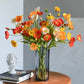 6Pcs 4 Head Artificial Poppy Flowers Papaver Rhoeas Flocking Stem Bouquet-Yellow, Red