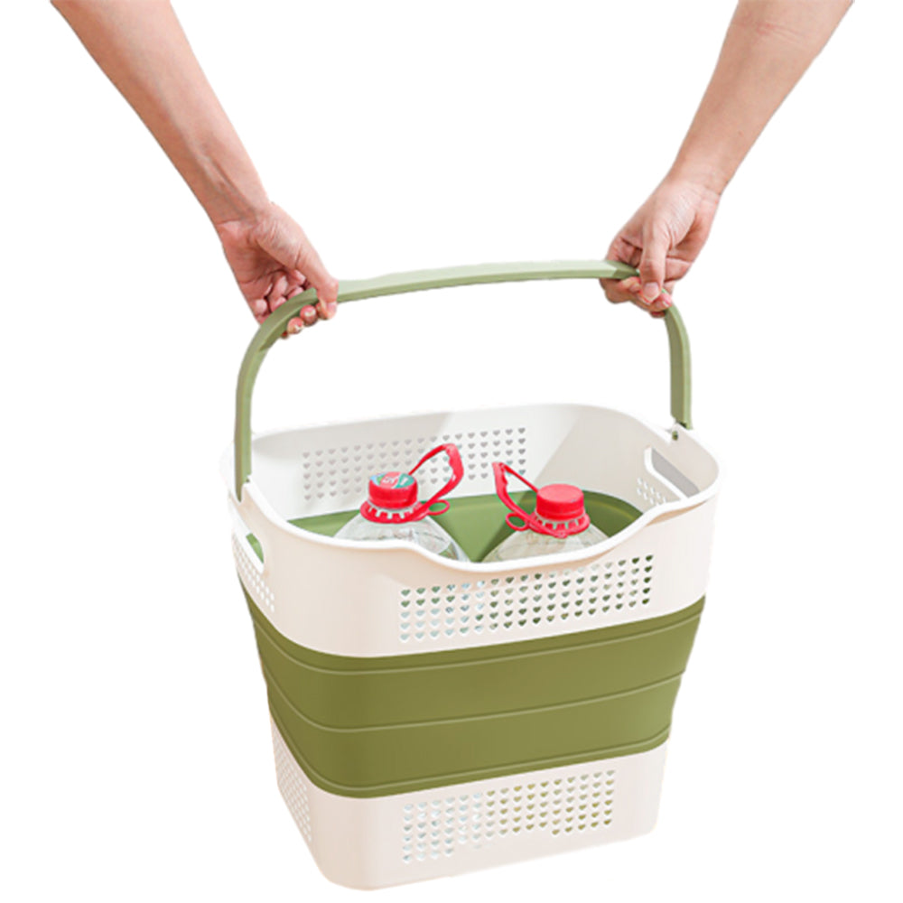 35L Collapsible Laundry Basket Clothes Hamper Washing Cleaning Organizer Bin