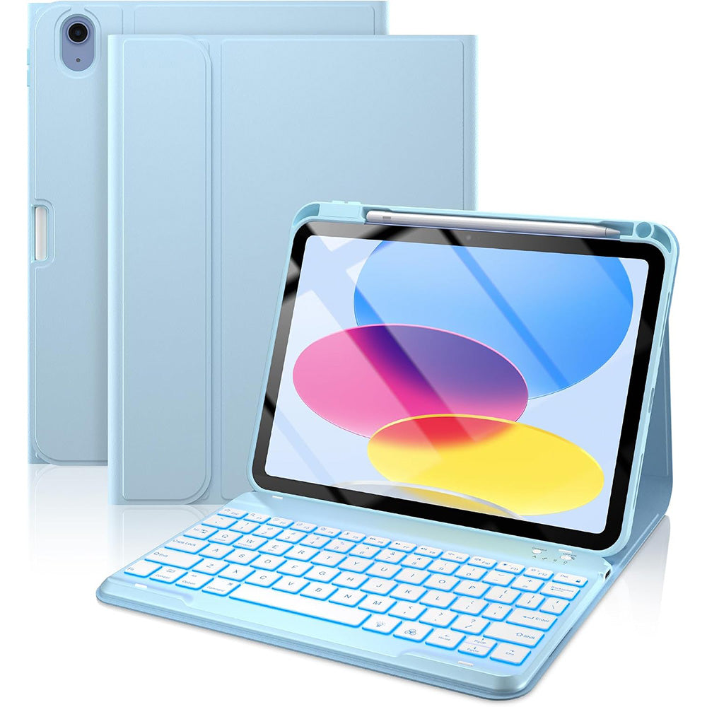 Bluetooth Keyboard Case for iPad 11th 10th Gen A16 Backlit Cover