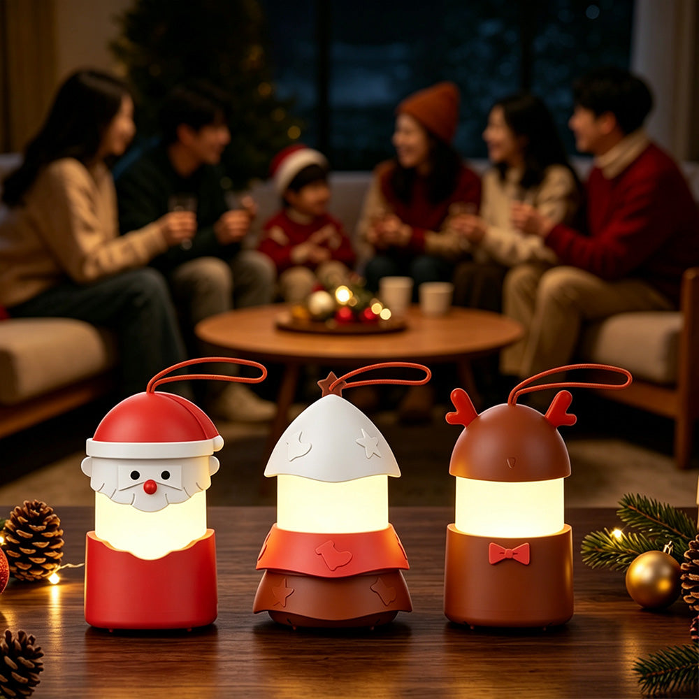 Foldable Rechargeable Christmas Music Night Light with Hanging Strap