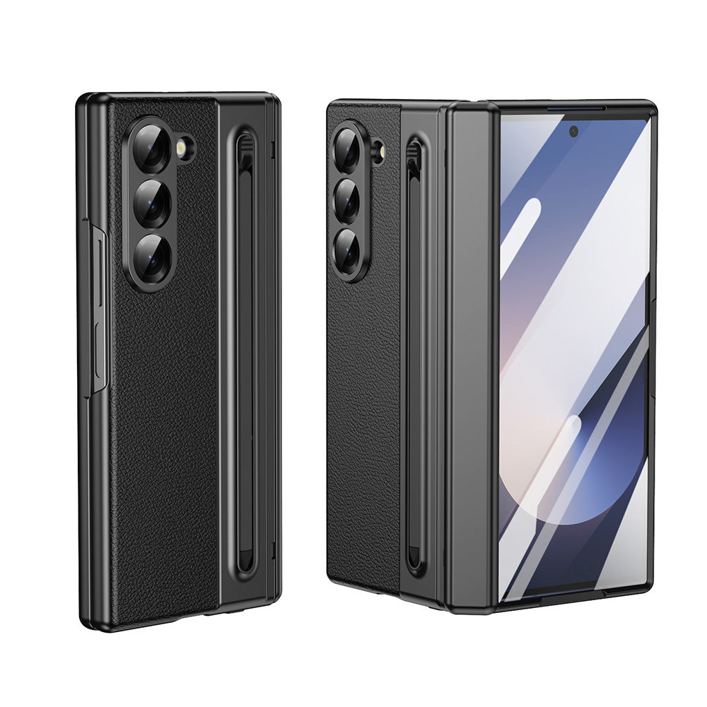 Phone Case for Samsung Z Fold 7 with Pen Holder Full Coverage Hinge Protection