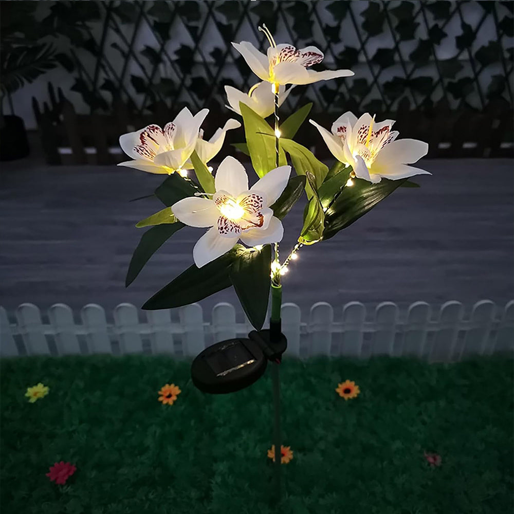 2Pcs 7 Head Solar Orchid Lamp