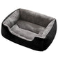 Rectangle Plush Pet Bed Dog Sofa Cozy Puppy Cat Bed-Black