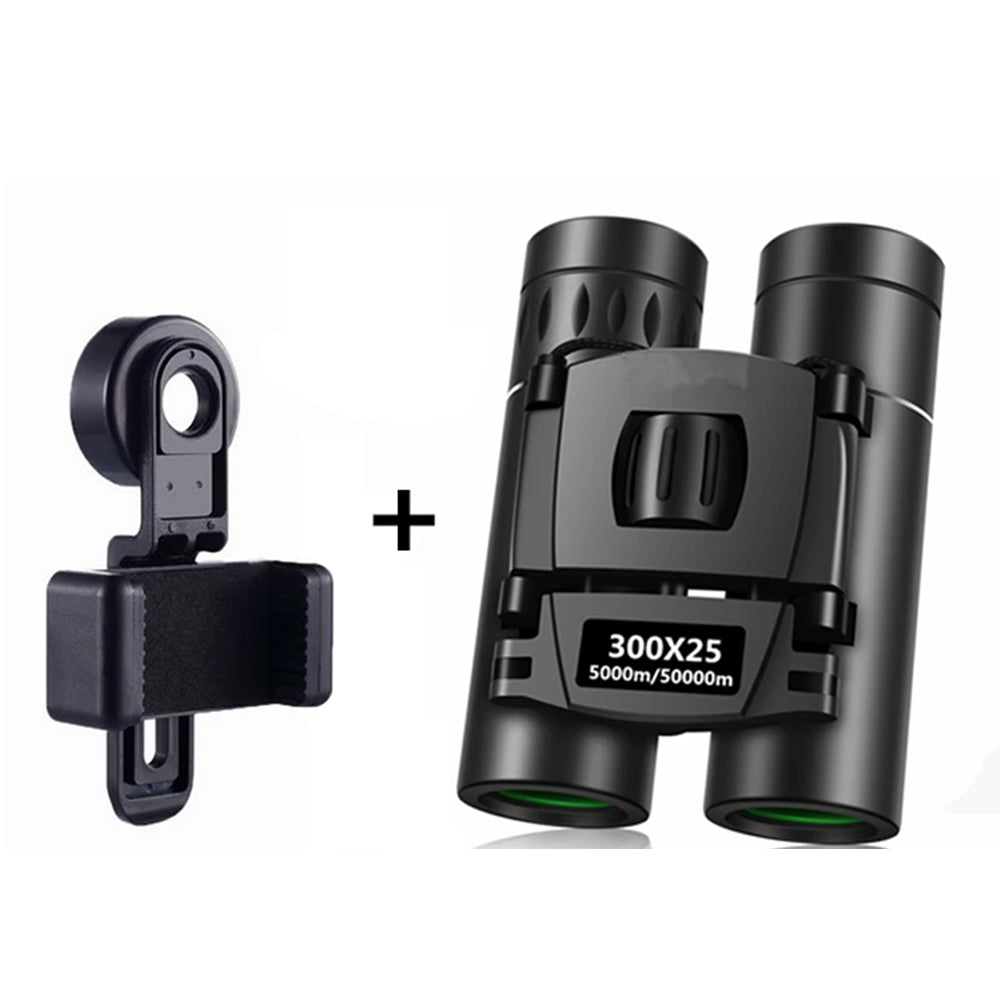 2Pcs 300x25 Folding High Powered Binoculars with Phone Holder
