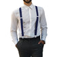 Mens X Back Elastic Suspenders with 4 Metal Clips Adjustable to 120cm