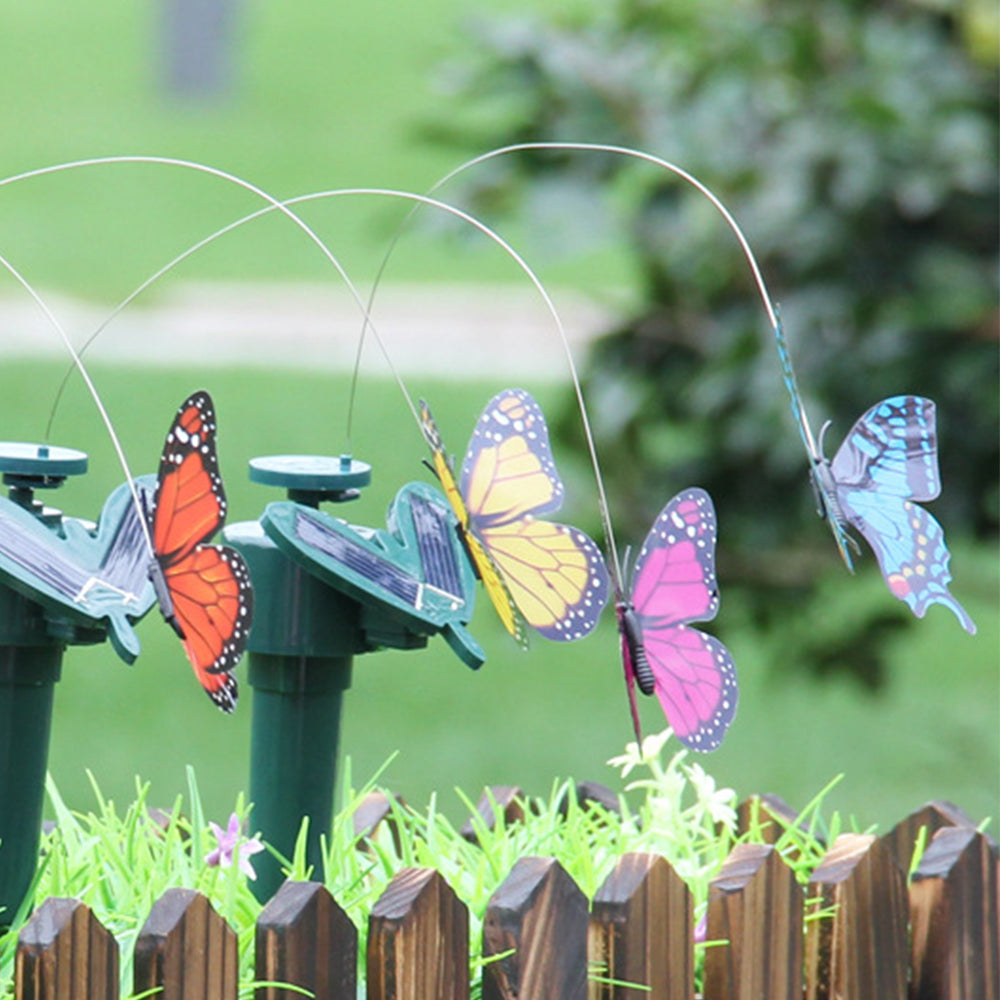 2Pcs Solar Flying Butterfly Garden Decoration