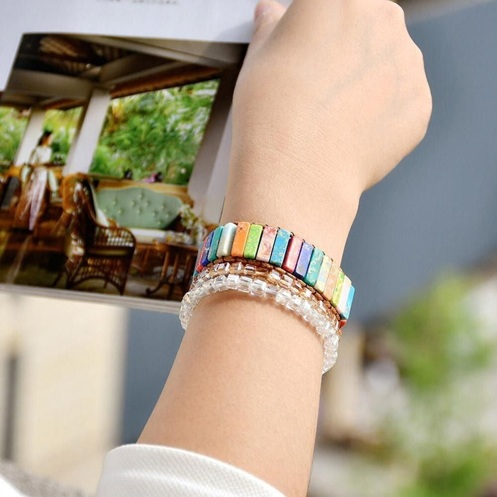 7 Chakra Boho Leather Wrap Bracelet