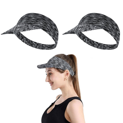2Pcs Elastic Empty Top Sun Visor Sports Beach Caps