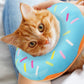 Cat Cone Soft Collar Adjustable Kitten Recovery Cones Cat Donut Collar-Blue