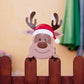 Christmas Fence Peeker Decoration Metal Xmas Outdoor Garden Fence Sign