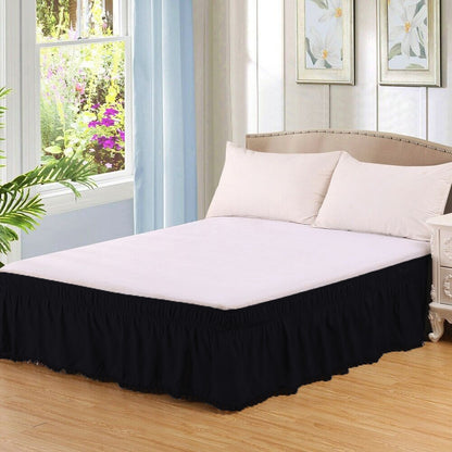 Pompom Fringe Bed Skirt Ruffle Valance Elastic Bed Wrap Around