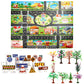 Floor Play Mat Rug Traffic Road Signs Car Track City Carpet Toy with 10 Trees