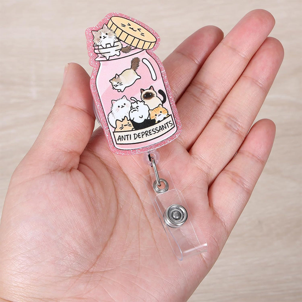Retractable Badge Reel Cute Badge Clip for Students Staff Teacher