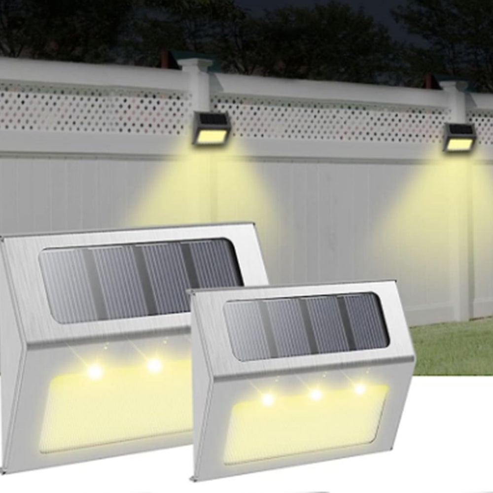 6Pcs Solar Powered 3LEDs Garden Wall Lamp