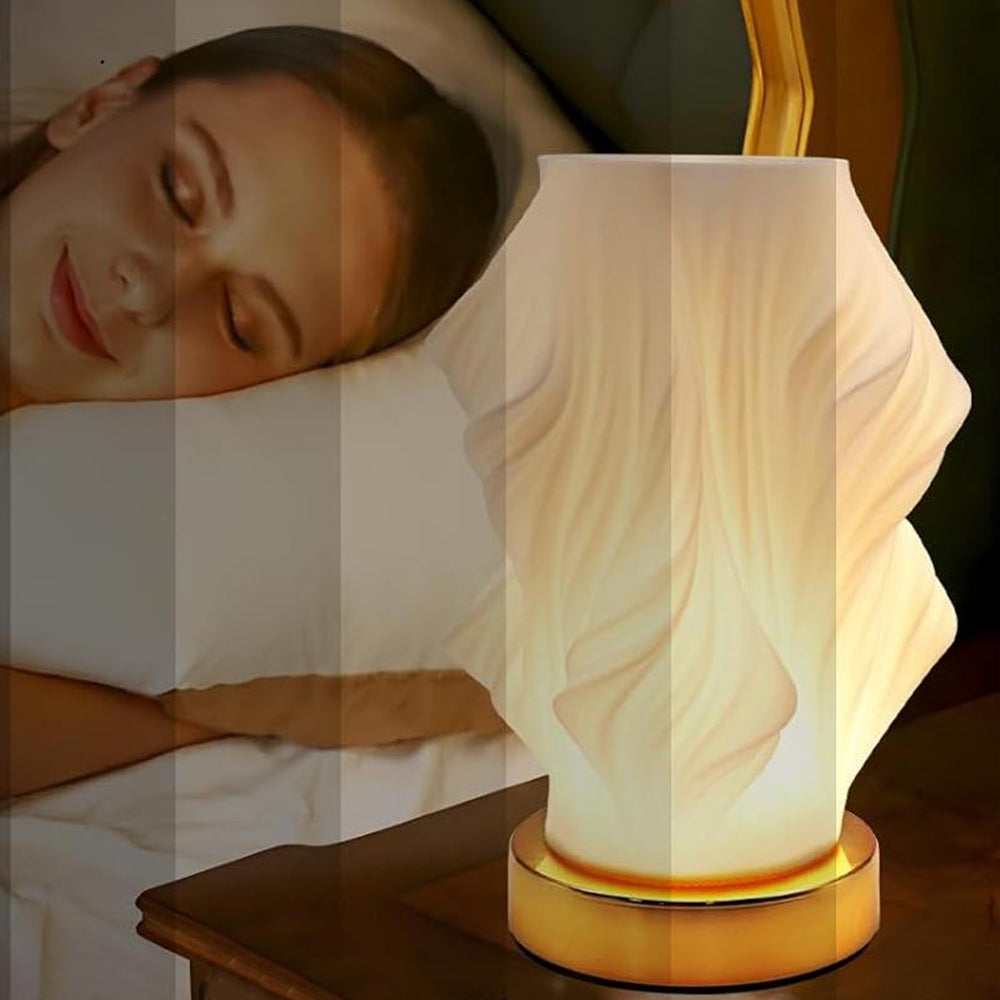 Bedside Lamp with Metal Base for Bedroom
