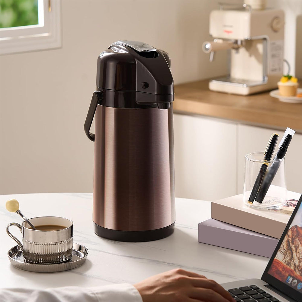 3L Stainless Steel Vacuum Insulated Water Dispenser Pump Flask Hot Cold Beverage Server