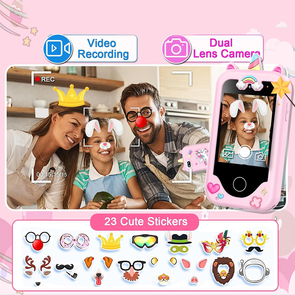 2.8Inch Touchscreen Kids Learning Play Toy Phone With Dual Camera Kids Smart Phone With 8G SD Card