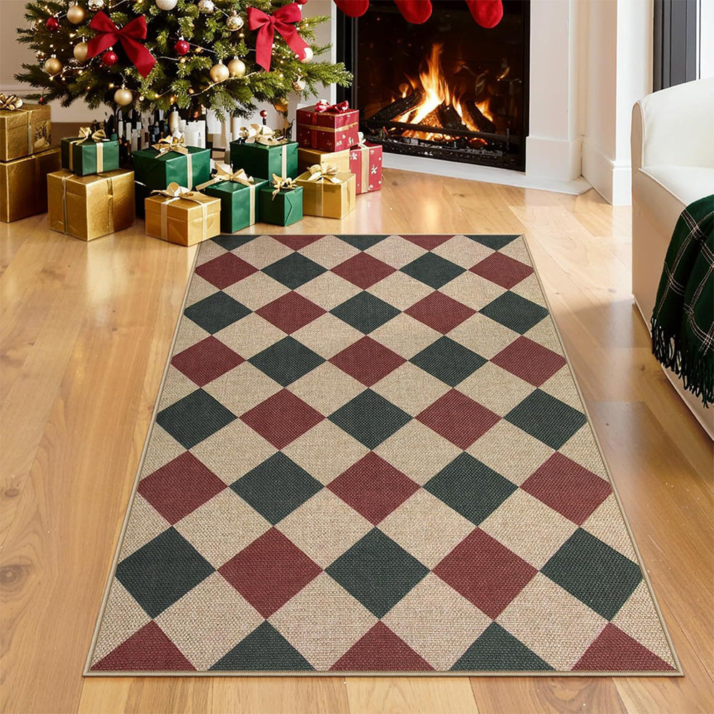 Vintage Low Pile Rug Washable Mat for Living Room Bedroom-Style 3