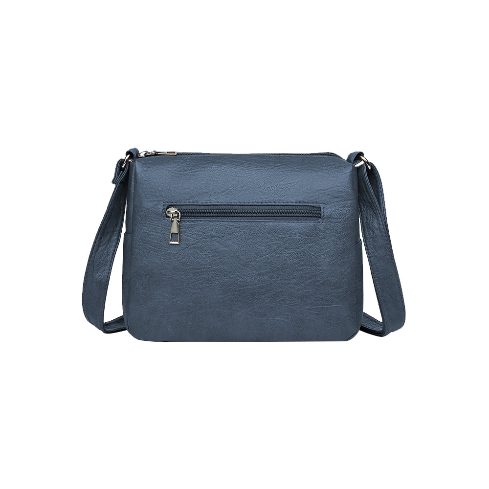 Retro Multi Pockets Crossbody Bag PU Leather Crossbody Shoulder Bag for Women