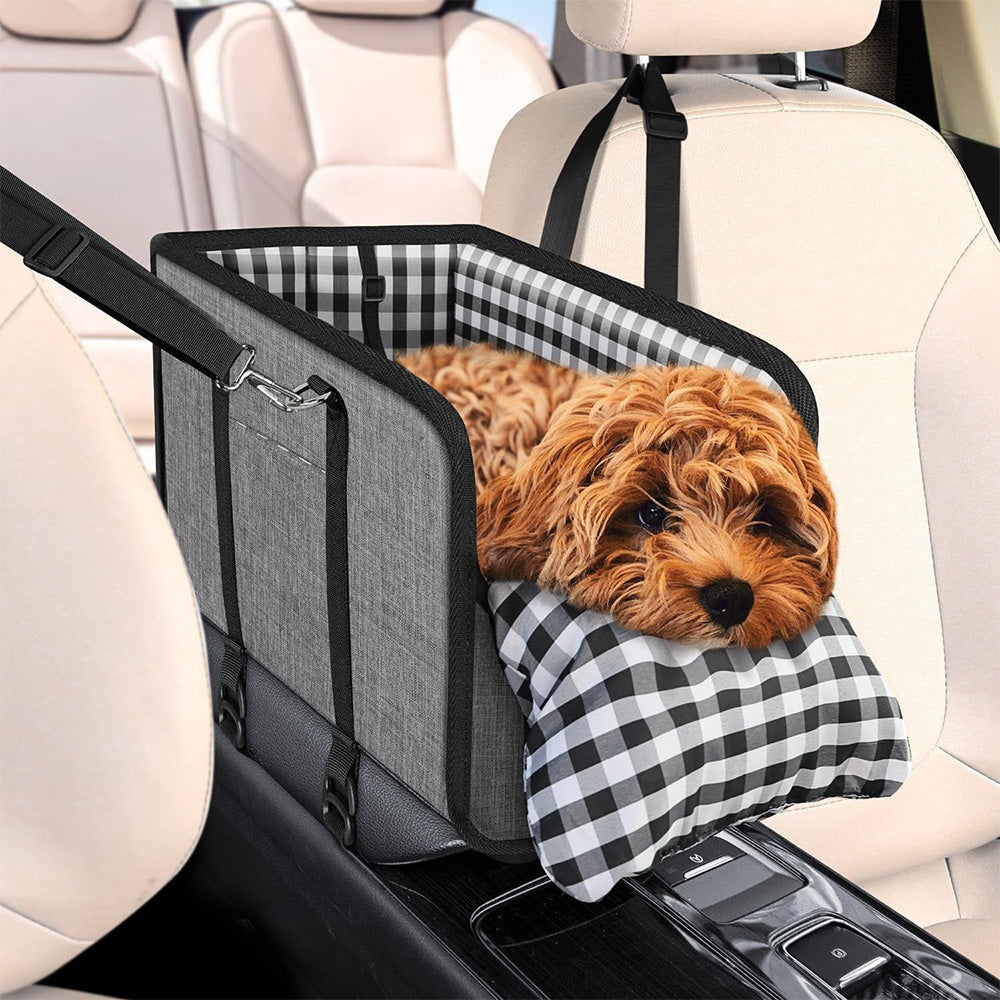 Oxford Fabric Center Console Pet Vehicle Seat Carrier for Small Dogs Cats