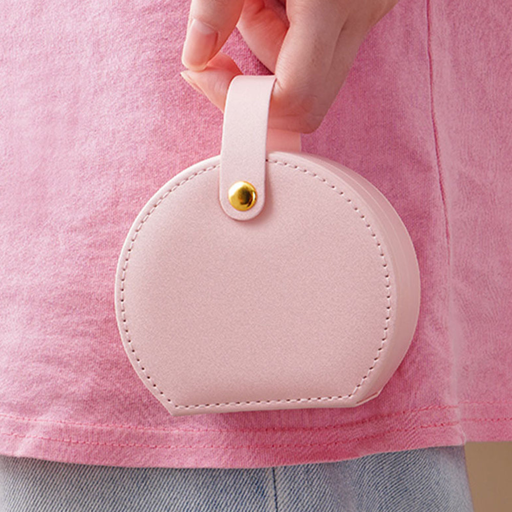 PU Leather Mini Travel Jewelry Storage Box for Earring Necklace
