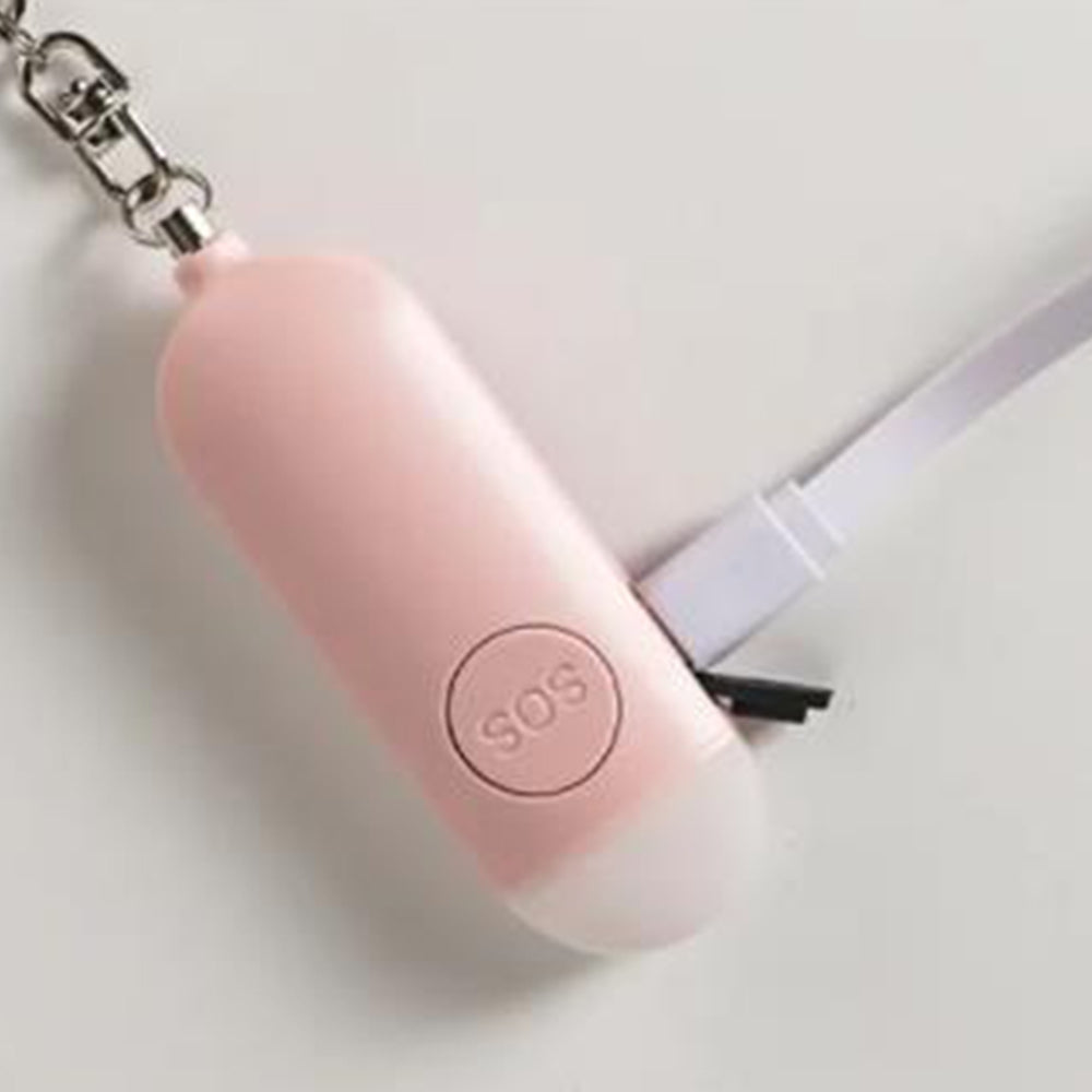 130dB Rechargeable Personal Alarm Keychain with LED Light