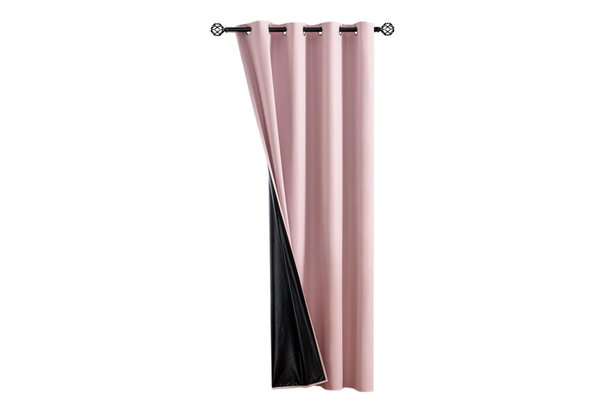 100 Percent Blackout Curtain Panel with Black Liner Heat & Light Blocking Drapes