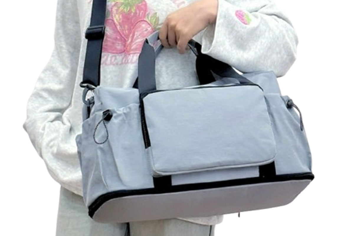 Expandable Travel Duffel Bag Gym Bag with Wet Dry Compartment