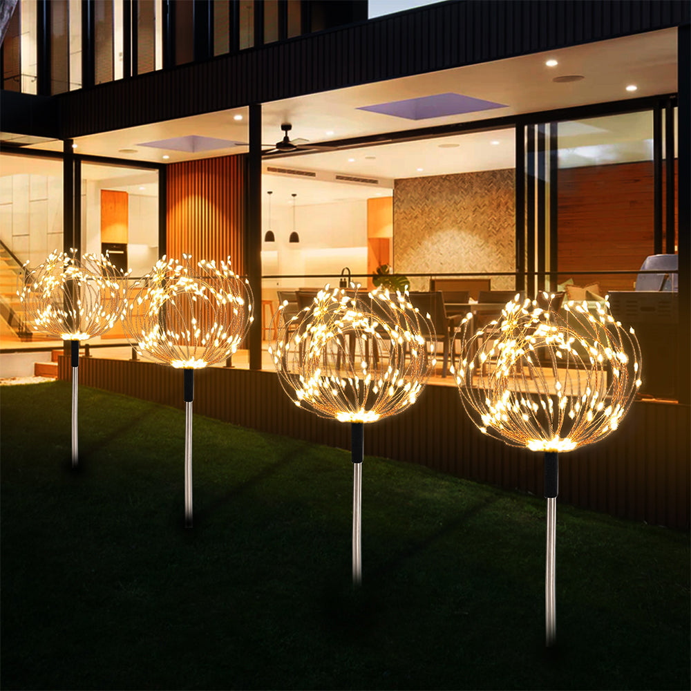 4-In-1 LED Solar Firework Garden Lights Outdoor Path Lawn Decor Lamp