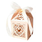 2X 50 Pack Laser Cut Pearl Paper Candy Favor Boxes with Ribbons