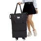 2Pcs Large-Capacity Expandable Carry on Luggage Bag with Wheels-Dark Purple and Black