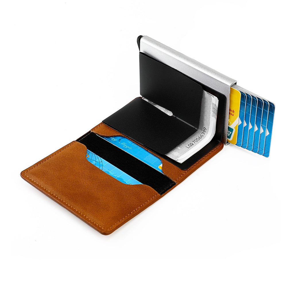 PU Leather Pop-up Card Holder Wallet RFID Blocking Purse