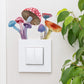 2Pcs Glow in The Dark Mushroom Wall Sticker Red and Multicolour