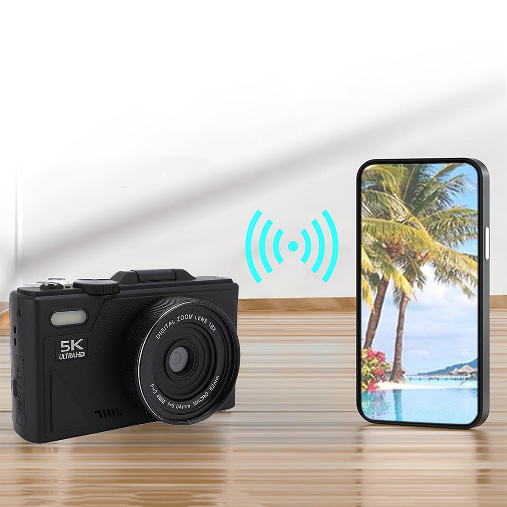 Digital Camera for Photography with 180-degree Flip Screen