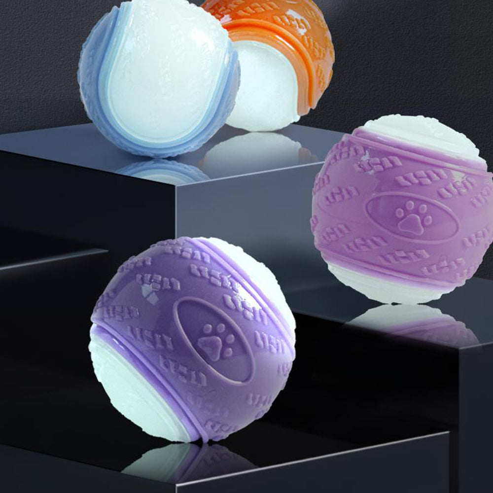 4Pcs 6.5CM Pet Interactive Playing Toy High Bouncy Vibrant Color Squeaky Rubber Balls
