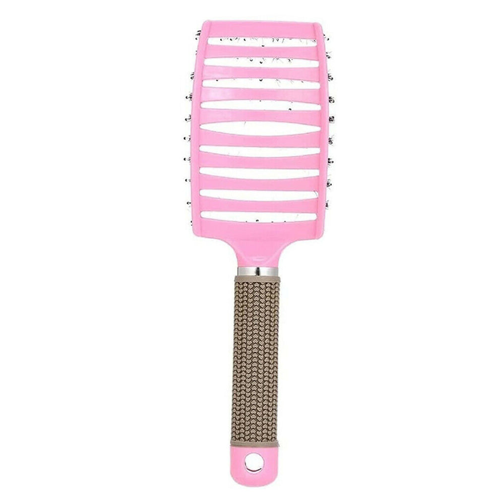 Detangle Nylon Boar Bristle Brush Head Scalp Massage Comb For Fine Hair