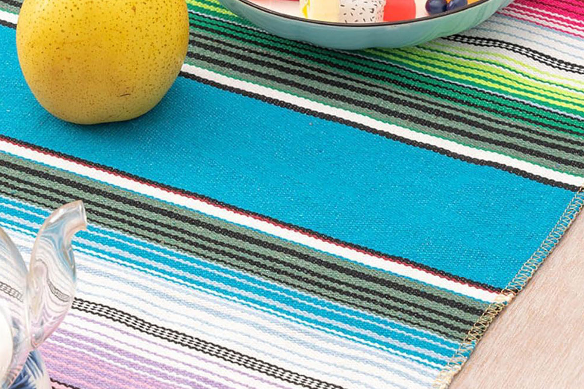 Mexican Serape Table Runner with Tassels for Party Wedding Outdoor Picnic Decoration