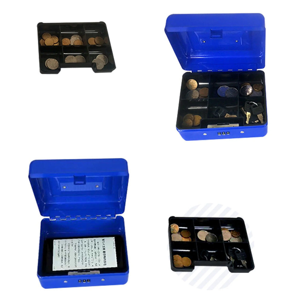 Lockable Cash Box Deposit Petty Cash Money Box with Code Lock Security Safe