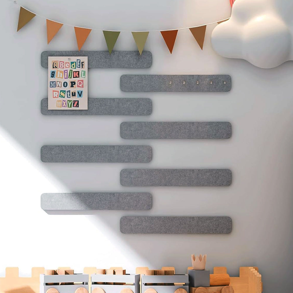 8 Pack Self Adhesive Felt Display Strips with 35 Push Pins for Wall Decor