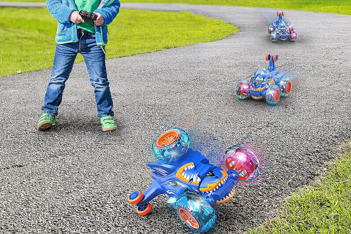 Remote Control Car 360-degree Rotating 4WD RC Stunt Twist Cars LED Lights
