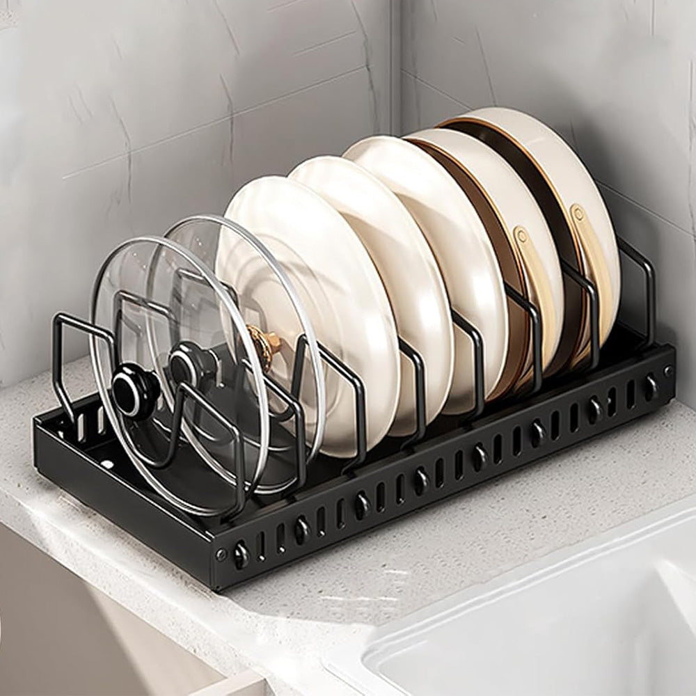 Pots and Pans Organizer Slide Out inside Cabinet Storage for Pot Lid Bakeware