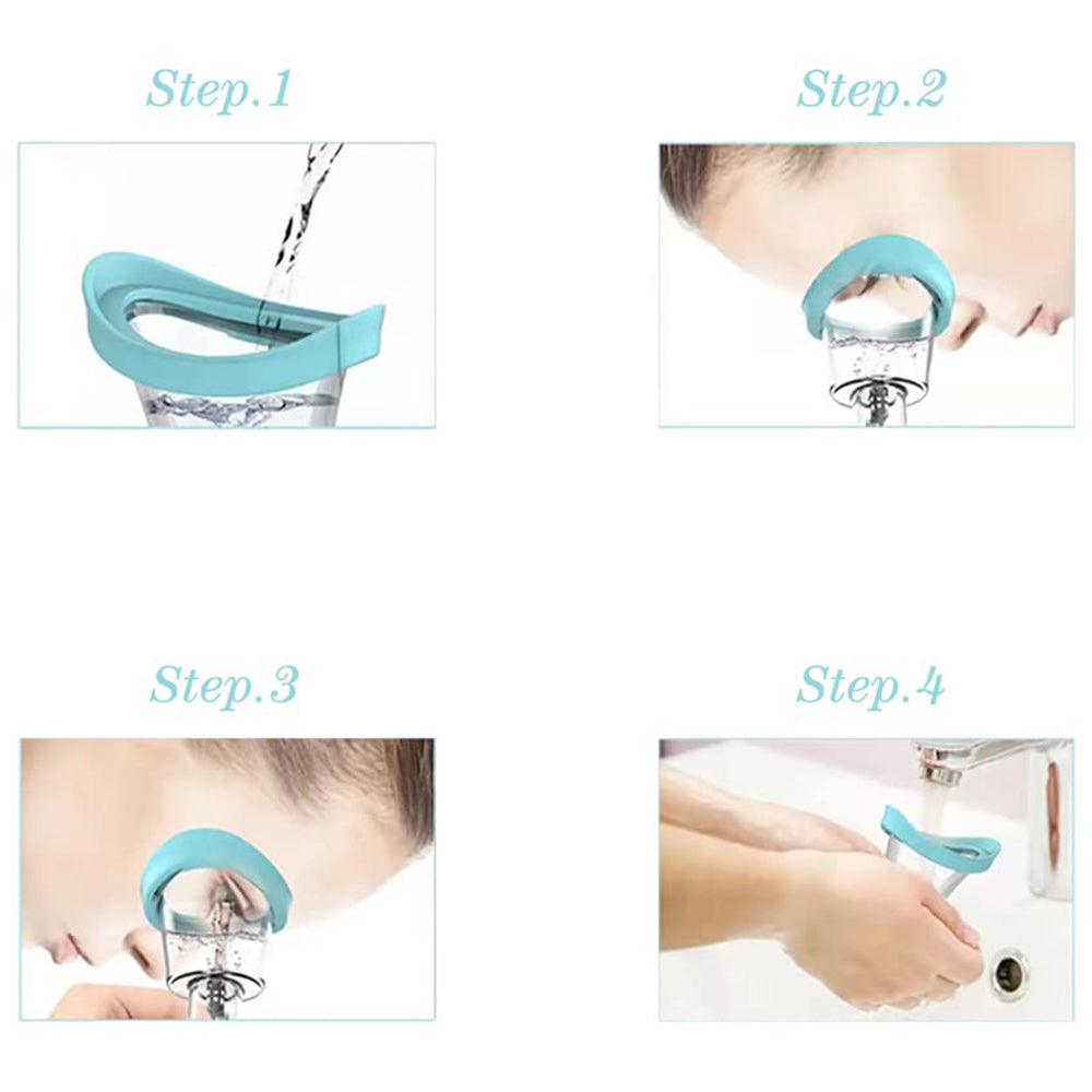 Manual Air Pressure Eye Cleaning Cup Clear Silicone Eye Cup