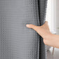 Waffle Weave Water Resistant Shower Curtain with 12 Rustproof Rings-Grey