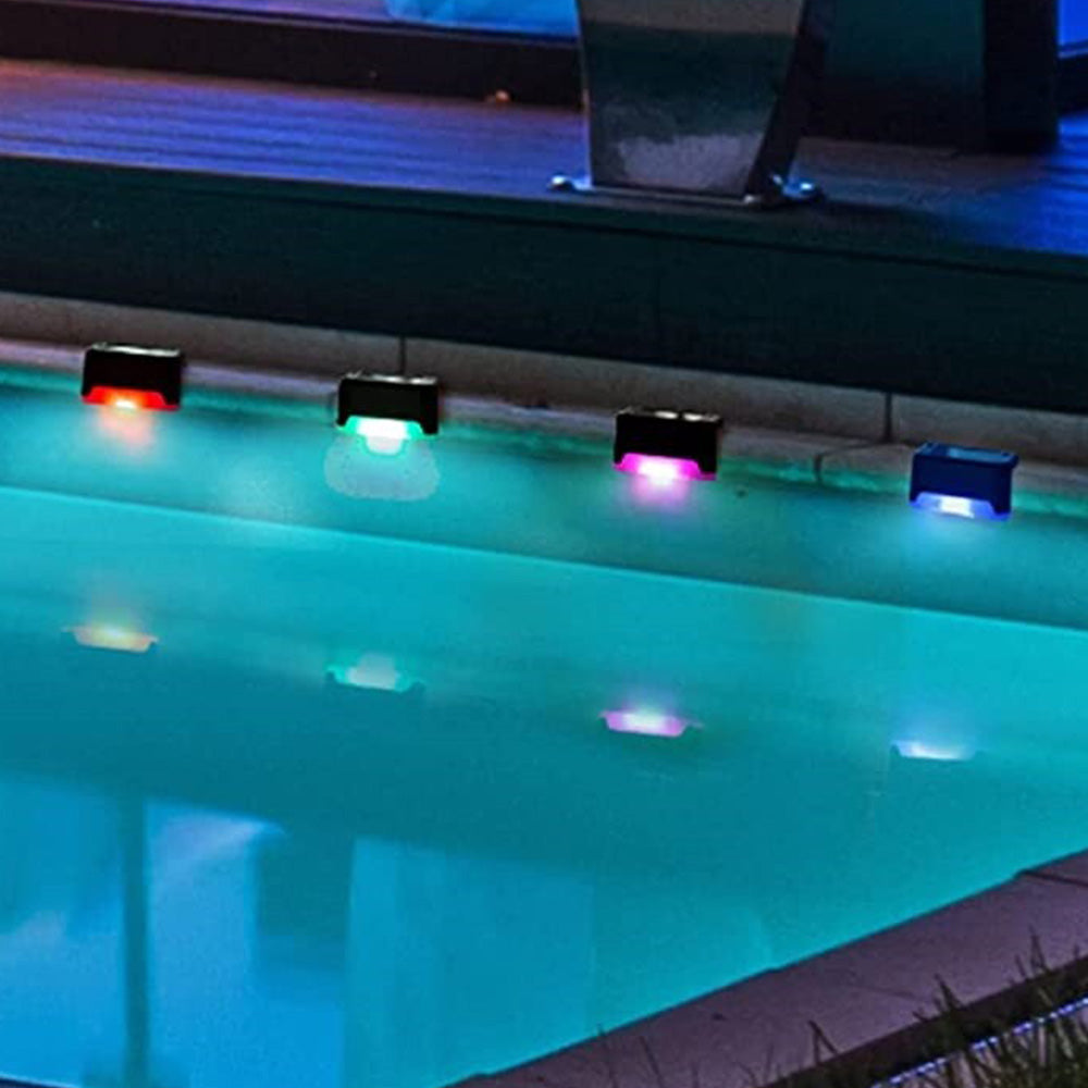 4Pcs LED Solar Fence and Step Lights for Outdoor Garden Stairs and Deck