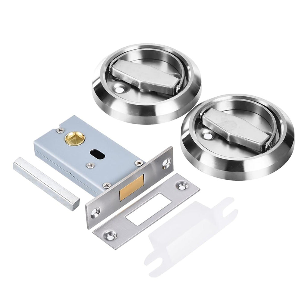 Hidden Door Lock Invisible Latch Double Sided Privacy Lock for Bedroom Bathroom Stainless Steel